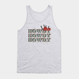 Vintage Howdy Rodeo Western Country Floral Design Tank Top